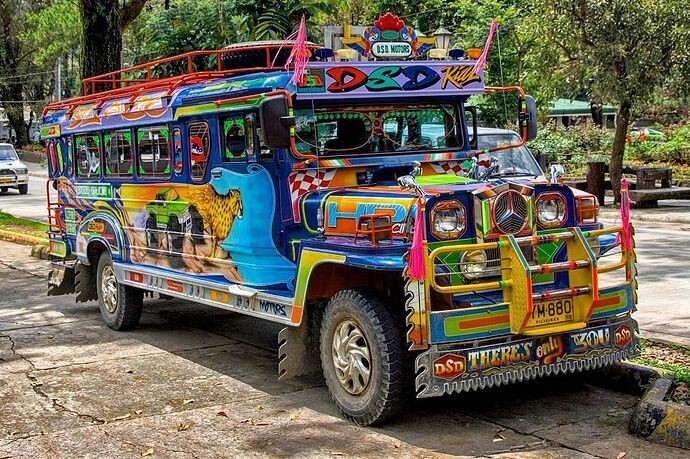 Vibrant Mural Jeepney