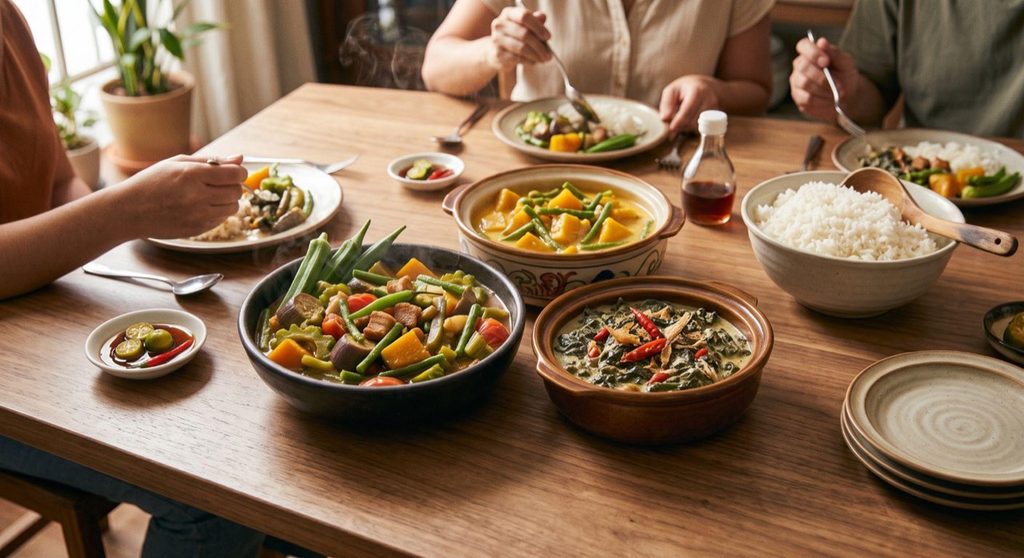 Traditional Filipino Vegetable and Coconut-Based Dishes