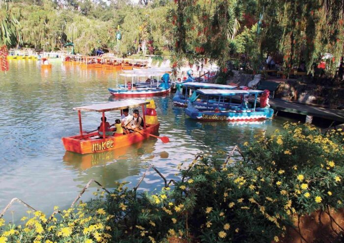 Colorful boats on the lake at Burnham Park in Baguio
